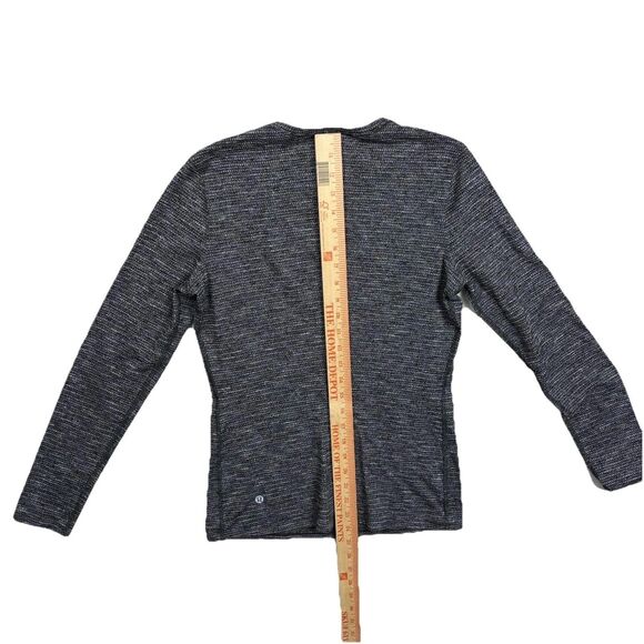 Lululemon Kitsilano Coco Pique Black White Fitted Long‎ Sleeve Size 6 - Picture 7 of 8